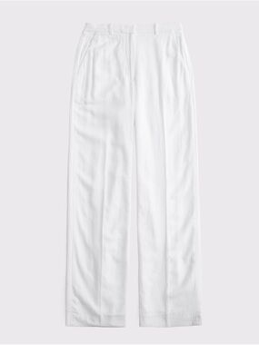Abercrombie & Fitch White Linen Blend Trousers